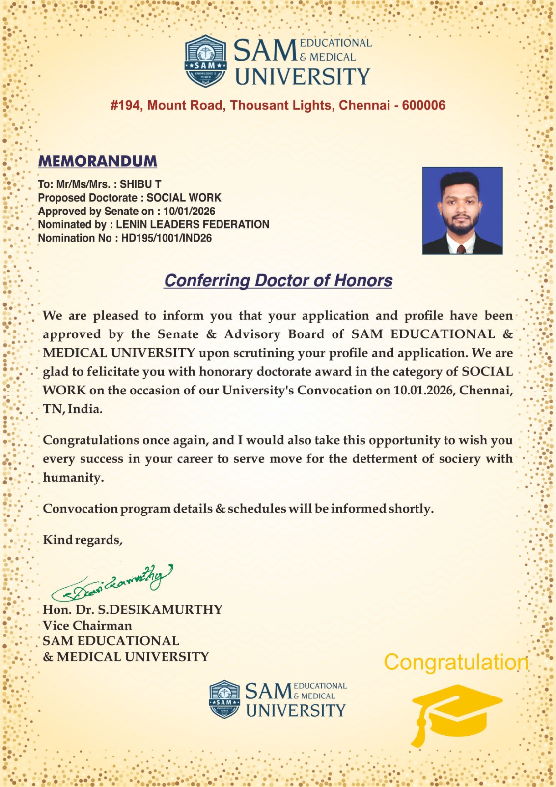 Proud Moment: Honorary Doctorate in Social Work